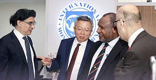 IMF officials meeting with PNG Prime Minister James Marape and delegation